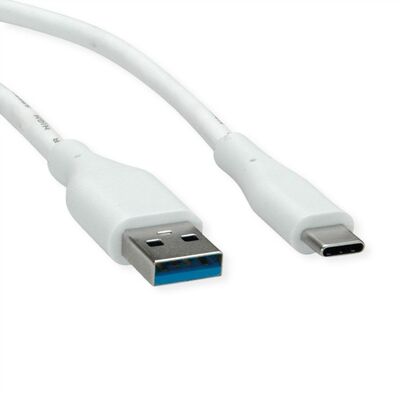 Kábel USB 3.2 Gen 1, AM/CM Typ C 2m, 5Gbps, biely
