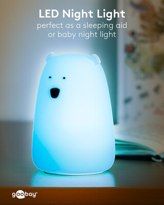 Nočná LED lampa "Ľadový medveď", rôzne režimy svietenia, RGB farby, nabíjacia (USB C)
