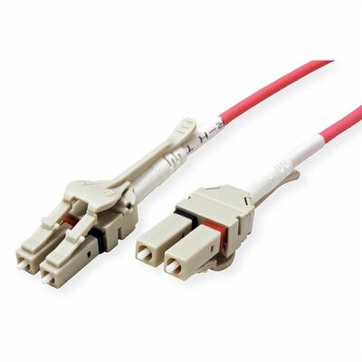 Fiber kábel LC-LC, 15m Duplex OM4(50/125µm), LSOH, low-loss uniboot konektor, 2.8mm, fialový