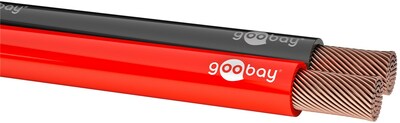 Reproduktorový kábel audio 2x0.75mm², 100m, meď, OFC (99,9% oxygen-free copper), červeno/čierny