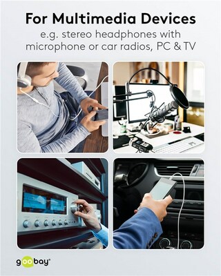 Kábel 3,5mm 4pin audio M/F 2m čierny, pozl. konektor