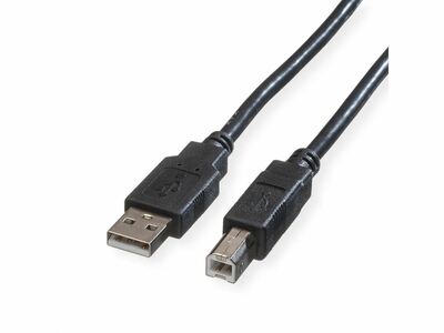 Kábel USB 2.0 A-B M/M 1.8m, High Speed, čierny, Roline Green, Eco obal