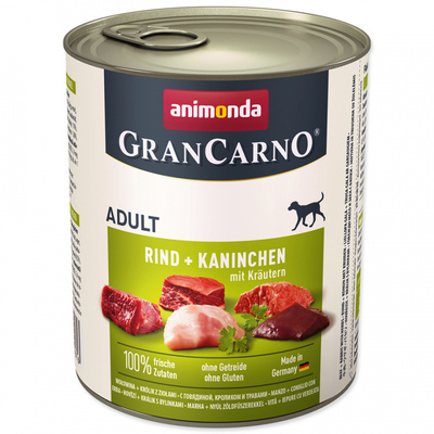 Konzerva Animonda GRANCARNO® dog adult, hovädzie, králik a bylinky, 800g