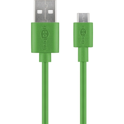 Kábel USB 2.0 A/MICRO-B M/M 1m, High Speed, zelený