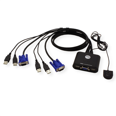 KVM switch/prepínač 2PC, VGA, USB, star