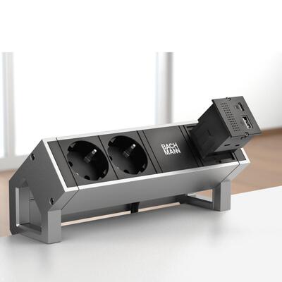 Modul pre BACHMANN, mini port replikátor pre PC, 2x USB A + C (PD 100W), RJ45, Mini DP, čierny