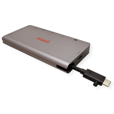Dokovacia Stanica USB Typ C, HDMI/VGA, 2xUSB-A, LAN, čítačka, PD 100W, 4K@30Hz, 0.1m