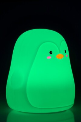Nočná LED lampa "Tučniak", rôzne režimy svietenia, RGB farby, nabíjacia (USB C)