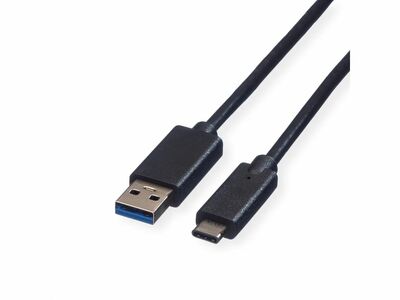 Kábel USB 3.2 Gen 1, AM/CM Typ C 1m, 5Gbps, čierny, TPE, Eko balenie