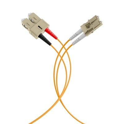 Fiber kábel LC-SC, 2m Duplex OM1(62.5/125µm), LSOH, 2mm, oranžový