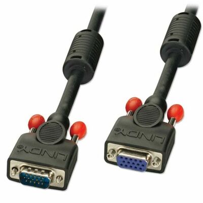 Kábel VGA M/F 5m, predlžovací, tienený, DDC, ferrit, HQ, čierny, premium