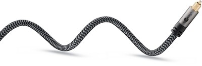 Kábel Toslink audio optický SPDIF prepojovací M/M 10m, ø6.5mm, pozl. konektor, čierny/sivý
