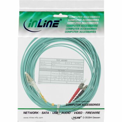Fiber kábel LC-ST, 15m Duplex OM3(50/125µm), LSOH, 3mm, tyrkysový