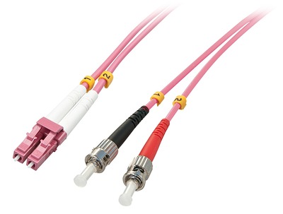 Fiber kábel LC-ST, 3m Duplex OM4(50/125µm), LSOH, fialový