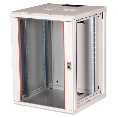 19" Rack na stenu 16U, sivý, 818x600x600mm (HxWxD), RAL7035, PRO, odnímateľné bočnice