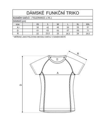 Tričko s krátkym rukávom, dámske, funkčné, biele, S
