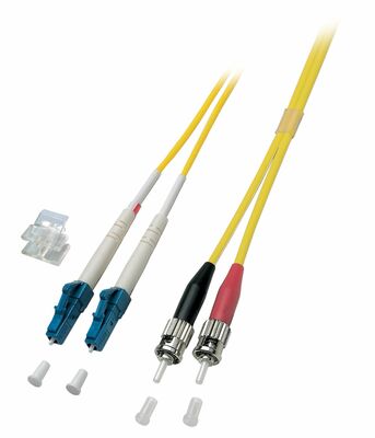 Fiber kábel LC-ST, 0.5m Duplex OS2(9/125µm), LSOH, 2mm, žltý