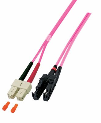 Fiber kábel SC-E2000, 2m Duplex OM4(50/125µm), LSOH, 3mm, fialový
