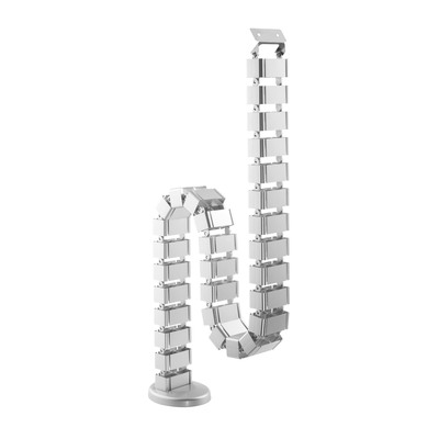 Káblový organizér CUBE "chrbtica", 4 komorový, 128cm, montáž k stolu, sivý