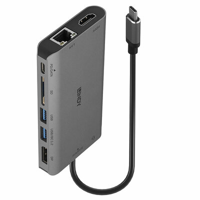Dokovacia Stanica USB 3.1 Typ C, HDMI/DP, 3xUSB 3.0, Gigabit LAN, čítačka SD/microSD, (PD 3.0 100W)
