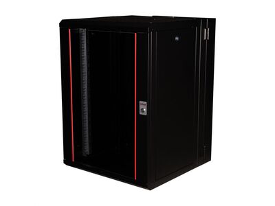19" Rack na stenu 16U, čierny, 818x600x600mm (HxWxD), RAL9005, PRO, otočný (2-dielny)