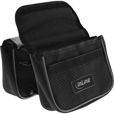 Cyklotaška na rám, držiak pre Smartelefóny, čierna + sivé reflexné prvky