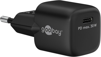 Nabíjačka USB 230V 1port, 1xUSB Typ C, 30W, Power Delivery, Fast Charge, Nano, čierna