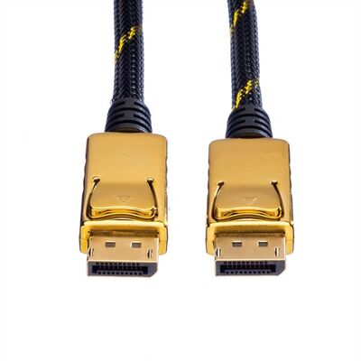 Kábel DisplayPort M/M 1.5m, 4K@60Hz, DP v1.2, 21.6Gbit/s, čierny, pozl. konektor, Gold