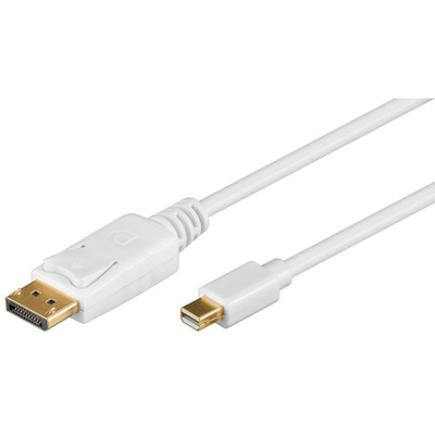 Kábel DisplayPort mini/DP M/M 1m, 4K@60Hz, DP v1.2, 21.6Gbit/s, čierny, pozl. konektor