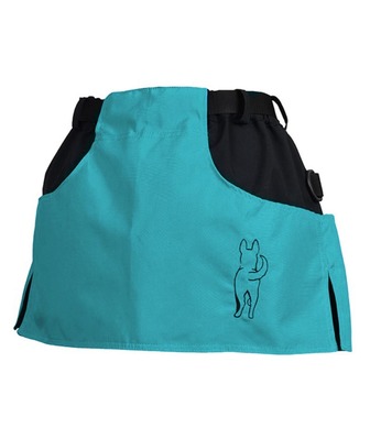 Výcviková sukňa KILT, s odnímateľným pamlskovníkom, čierna+tyrkysová, XS-S