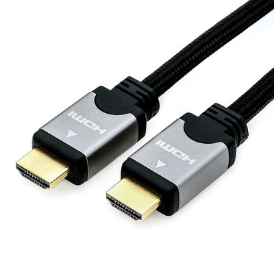 Kábel HDMI M/M 7.5m, High Speed+Eth, 4K@30Hz, HDMI 1.4, G pozl. konektor, čierny, Silver
