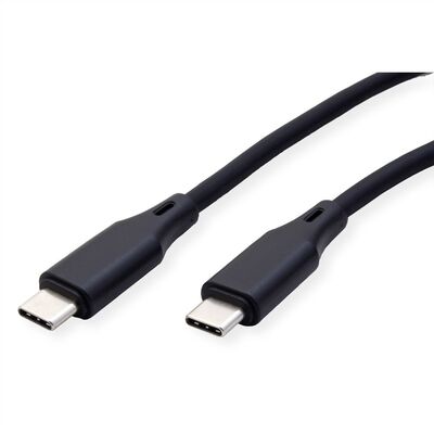 Kábel USB 2.0 Typ C CM/CM 1m, High Speed, PD 60w 20V3A, čierny, pozl. konektor, flexibilný