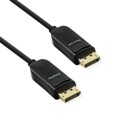 Kábel DisplayPort M/M 30m, 8K@60Hz, DP v1.4, 32.4Gbit/s, čierny, jednosmerný, aktívny, optický