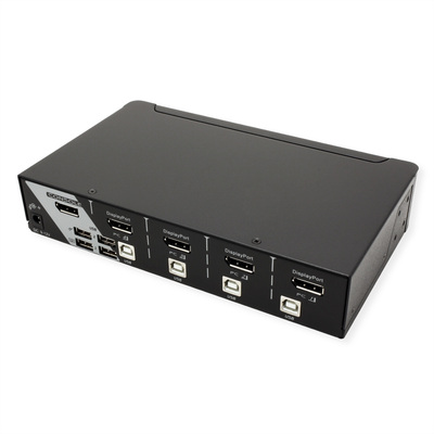 KVM switch/prepínač 4PC, DisplayPort, USB, USB hub