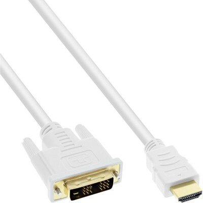Kábel DVI-D/HDMI M/M 0.5m, Single-Link, 1920x1080@60Hz, biely, G pozl. konektor