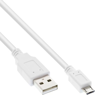 Kábel USB 2.0 A-MICRO-B M/M 1.5m, High Speed, biely