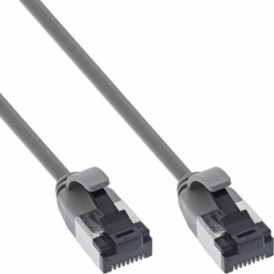 U/FTP (PiMF) Patchkábel LSOH TPE 2m cat.8.1, sivý, slim, Cu, Flex Cable, Ø4.3mm