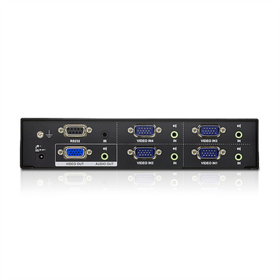 Video selektor/switch VGA+audio 4IN/1OUT, 300Mzh, 1920x1440@60Hz, Audio, RS232