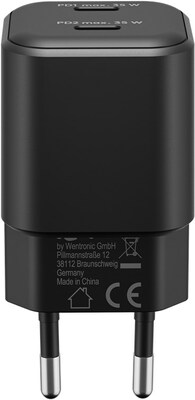 Nabíjačka USB 230V 2port, 2xUSB Typ C, 35W, Power Delivery, GaN, čierna