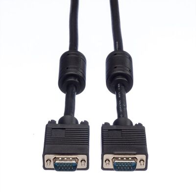 Kábel VGA M/M 20m, prepojovací, tienený, DDC, ferrit, HQ, čierny