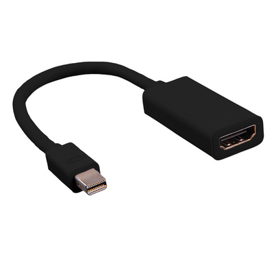 Adaptér mini DisplayPort na HDMI M/F, 2K@60Hz (DP 1.2, HDMI 1.4), 15cm, čierny