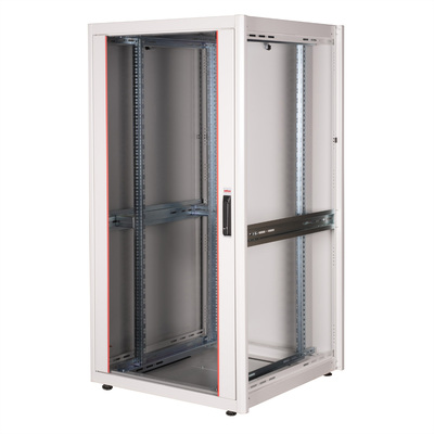 19" Rack na podlahu 32U, 1560x800x800mm (HxWxD), BASIC, sklenené dvere, sivý