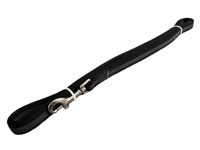 Vodítko stopovacie bez uška pogumované, 15mm/10m, chrómová karabína, červené