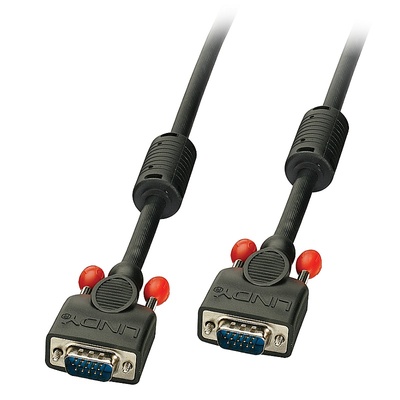 Kábel VGA M/M 30m, prepojovací, tienený, DDC, ferrit, HQ, čierny, premium