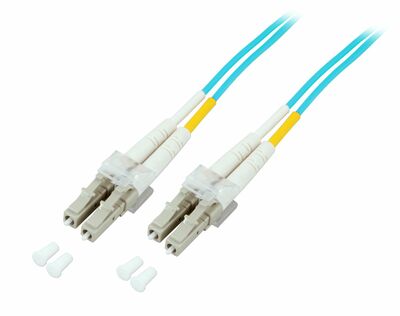 Fiber kábel LC-LC, 0.5m Duplex OM3(50/125µm), LSOH, 2mm, tyrkysový