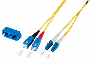 Fiber kábel LC-SC, 2m Duplex OS2(9/125µm), LSOH, 2mm, žltý