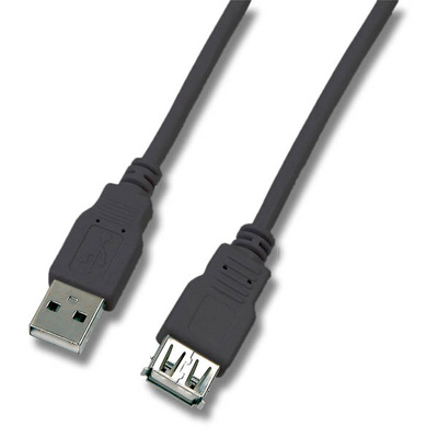 Kábel USB 2.0 A-A M/F 5m, High Speed, predlžovací, čierny