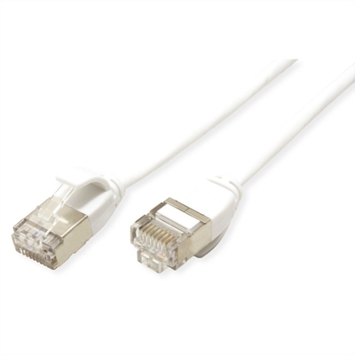 U/FTP (PiMF) Patchkábel LSOH 1m cat.6a, biely, slim, Cu, Flex Cable, Component Level