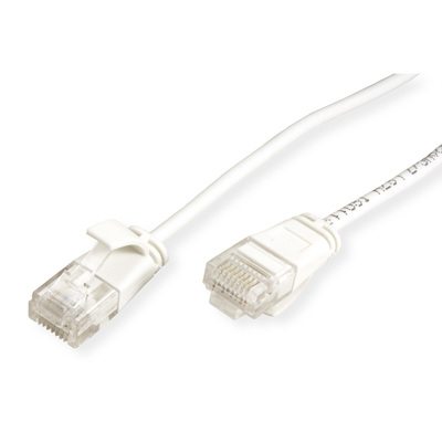 UTP Patchkábel LSOH TPE 1m cat.6a, biely, slim, Cu, Flex Cable, Roline Green, Eco obal