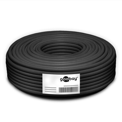 Kábel koax. návin 100m, RG58, 50 Ohm, 2x tienený, 5mm, CCS, čierny